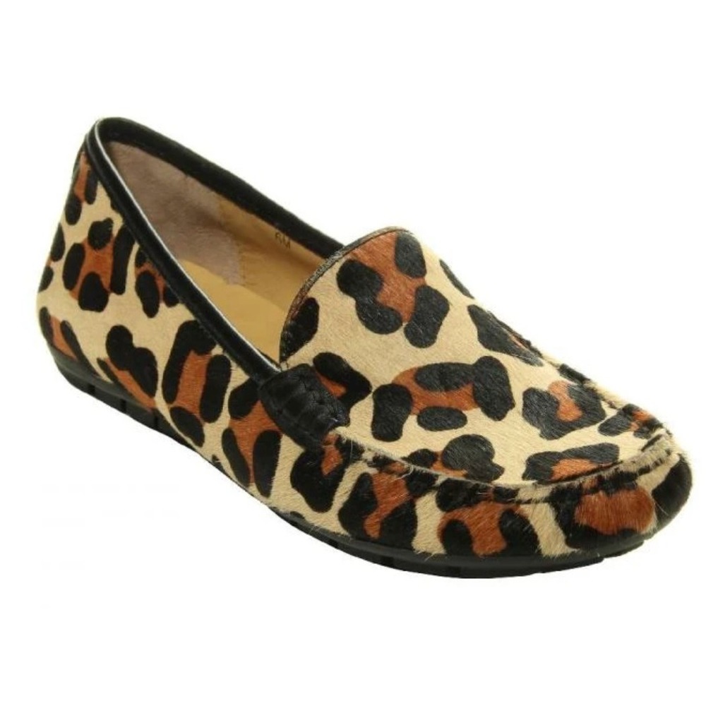 Vaneli Albion Loafer Driving Moccasin Moc Camel Leopard Calf Hair 10 M $145